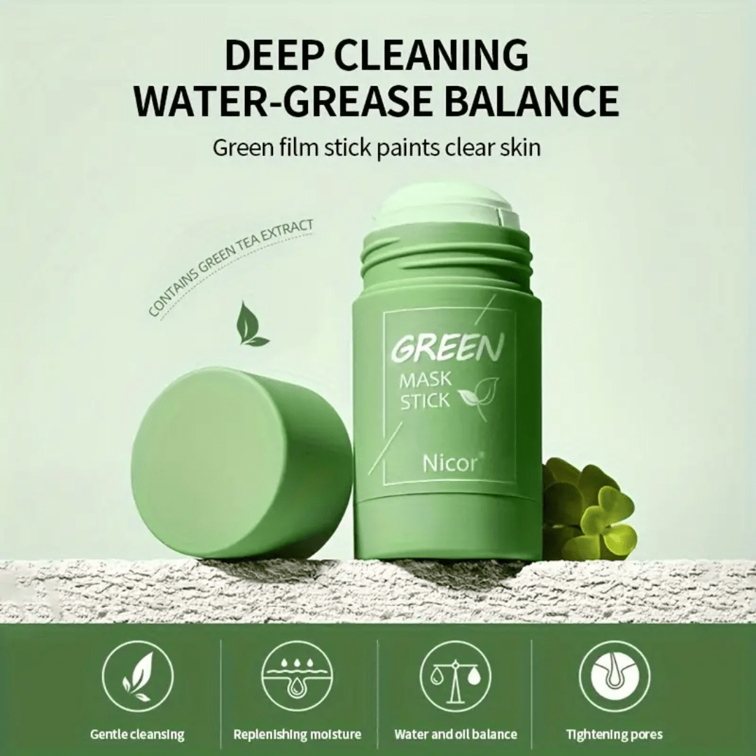 Green Tea Purifying Clay Mask Stick – Deep Cleansing & Oil Control by (40g) - Ethereal soul Collections