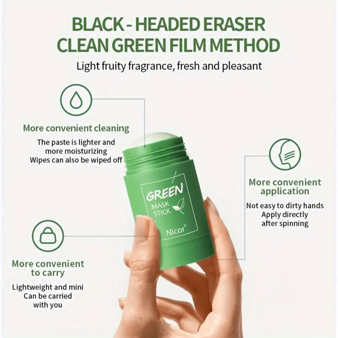 Green Tea Purifying Clay Mask Stick – Deep Cleansing & Oil Control by (40g) - Ethereal soul Collections