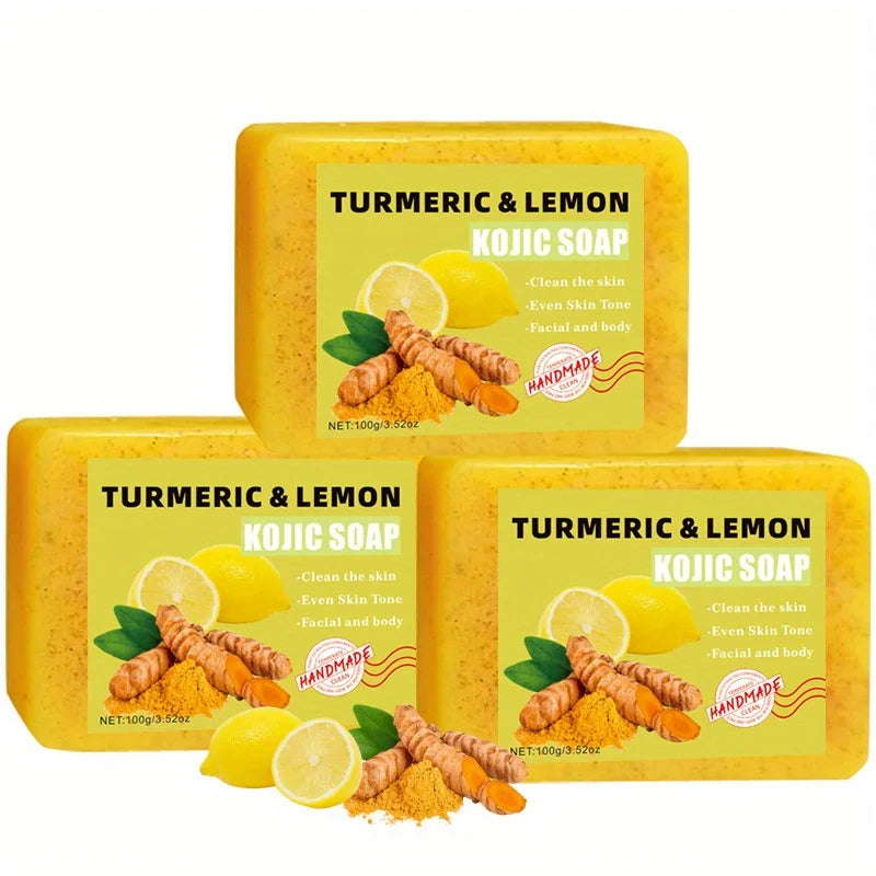 Turmeric & Lemon Kojic Soap – Brightening Facial & Body Bar (100g)