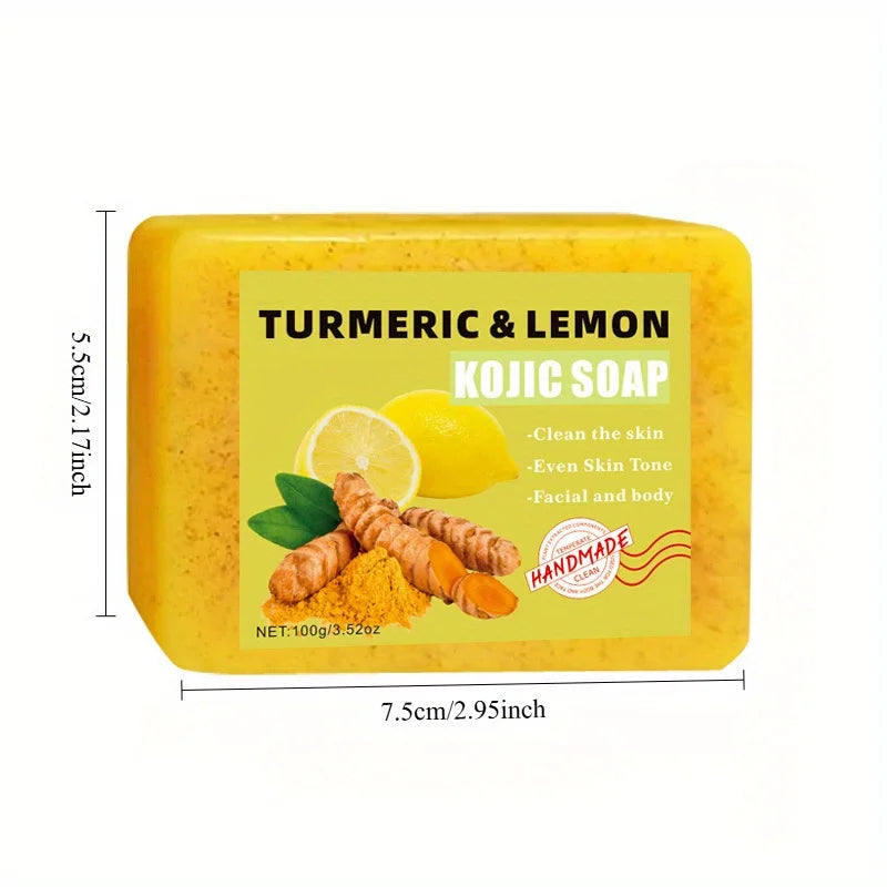 Turmeric & Lemon Kojic Soap – Brightening Facial & Body Bar (100g)