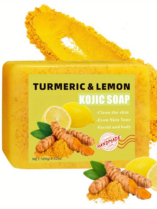 Turmeric & Lemon Kojic Soap – Brightening Facial & Body Bar (100g)
