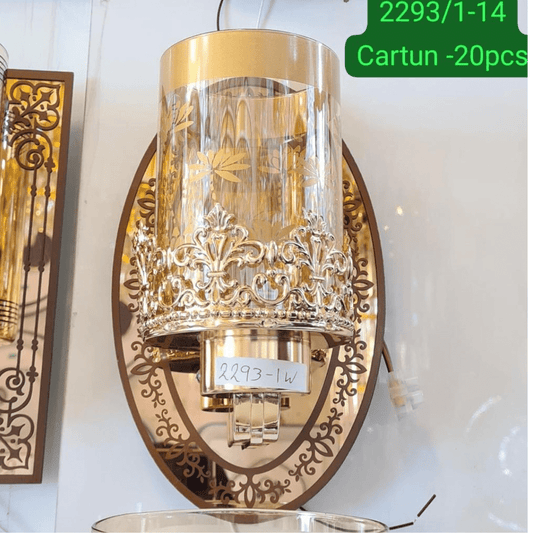 Luxury Gold Wall Light – Model 2293/1 - 14 | Vintage Decorative Sconce with Etched Glass - Ethereal soul Collections