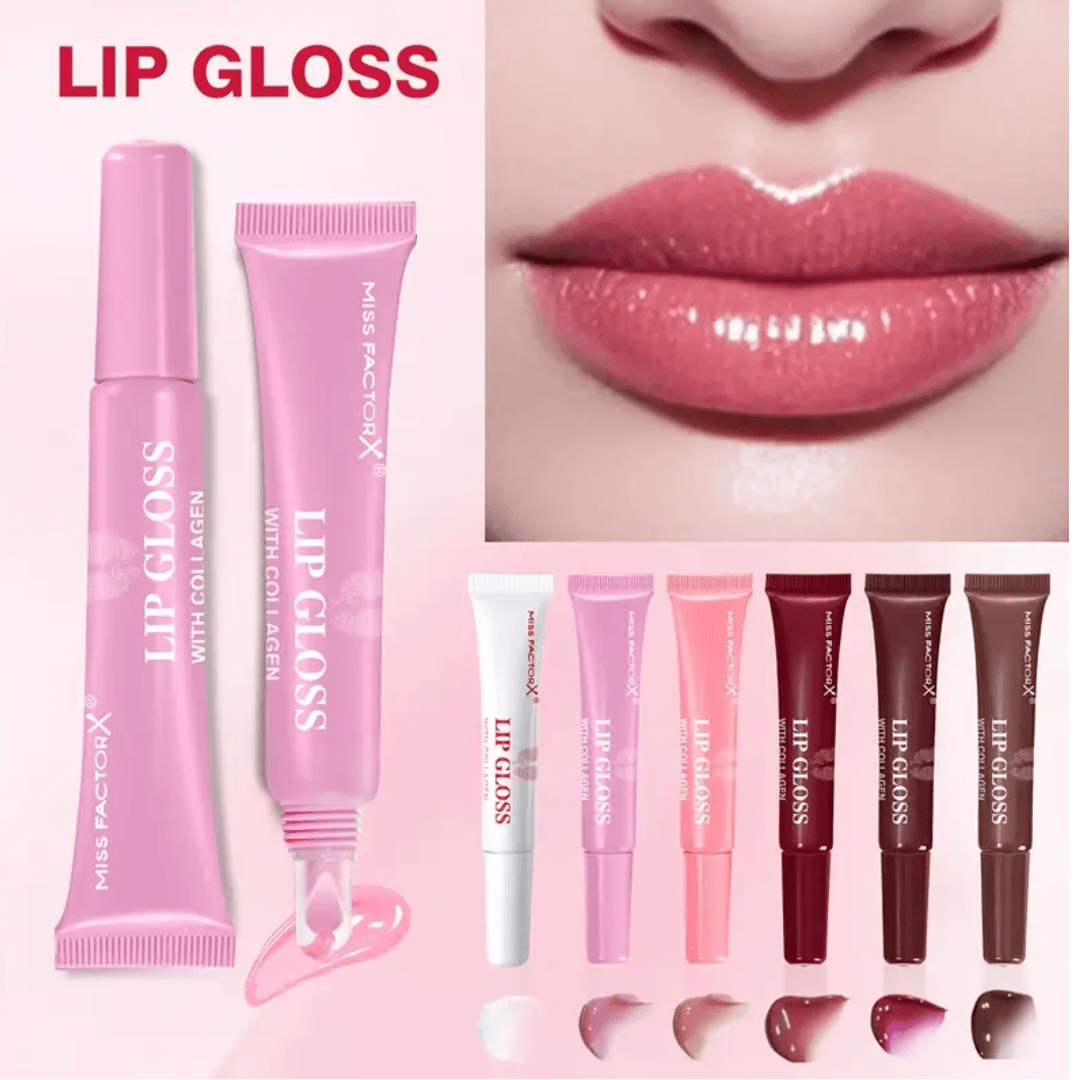 Miss Factor X “I Always Love You” Lip Gloss Set – 6 Colors / 6pcs | Collagen - Infused Gloss - Ethereal soul Collections