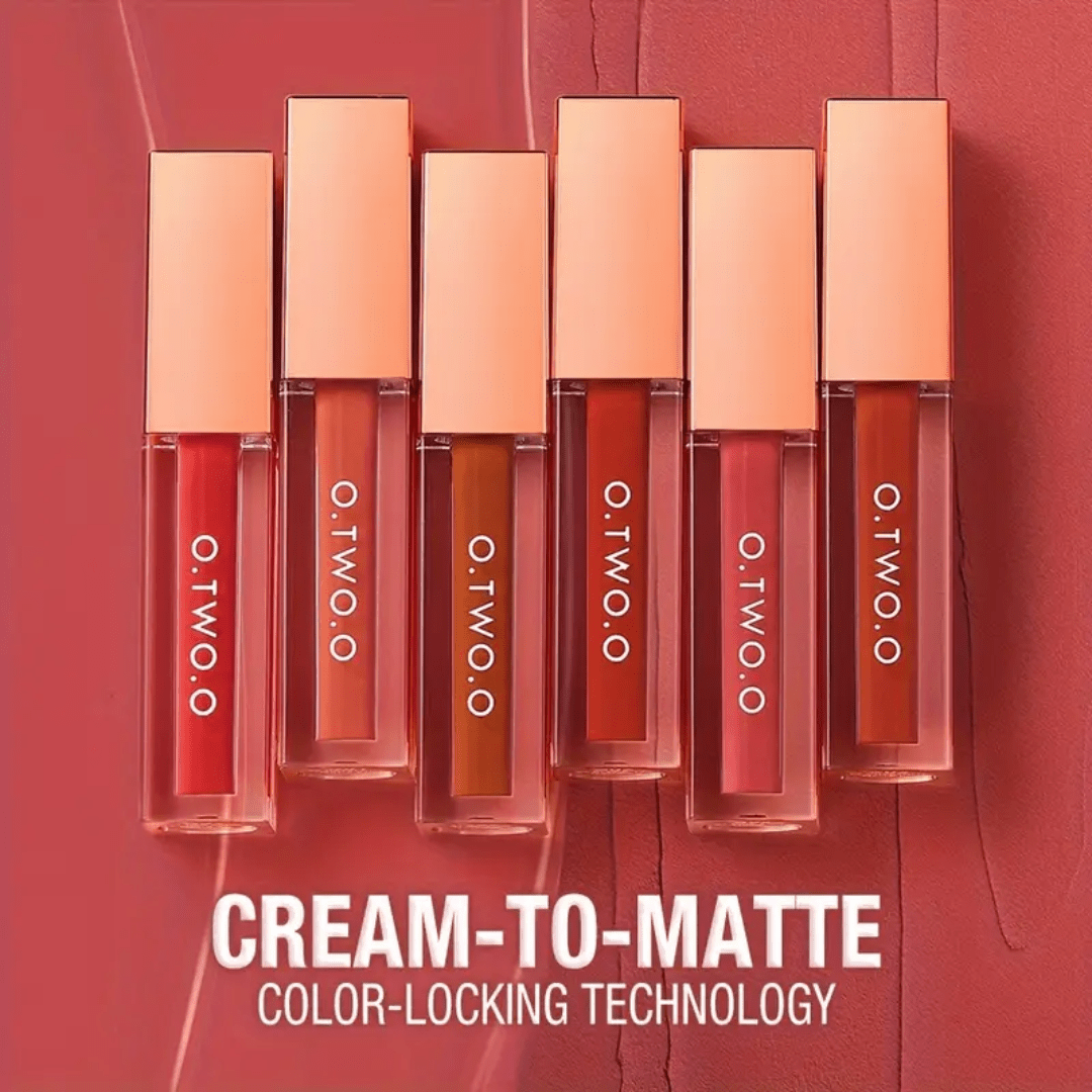 O.TWO.O Matte Lock - Color Lip Gloss Set – S02 (Brown & Black Tea) - Ethereal soul Collections