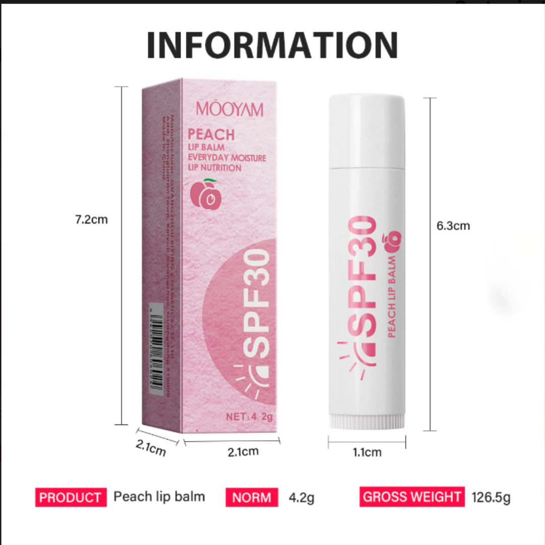 Peach Lip Balm SPF 30 – Everyday Moisture & Lip Nutrition
