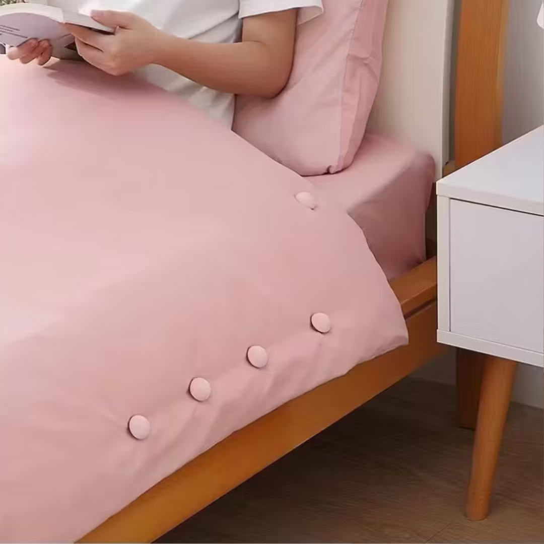 Mushroom Button Fixing Pins – Secure Your Bedsheet & Duvet in Style -8 pieces (4 buttons + 4 back locks)