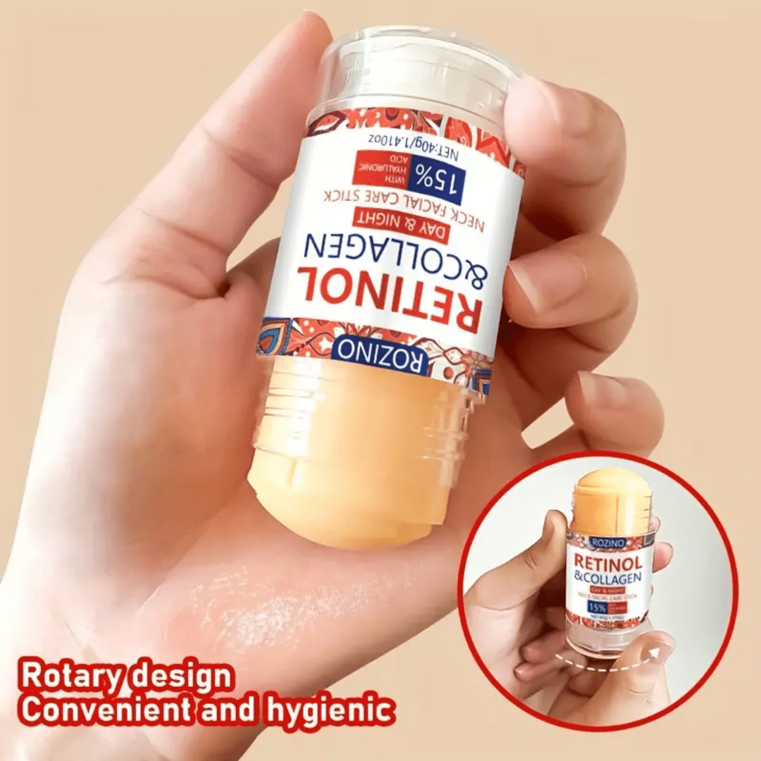 ROZINO Retinol & Collagen Neck & Face Care Stick – Day & Night | 15% with Hyaluronic Acid (40g) - Ethereal soul Collections