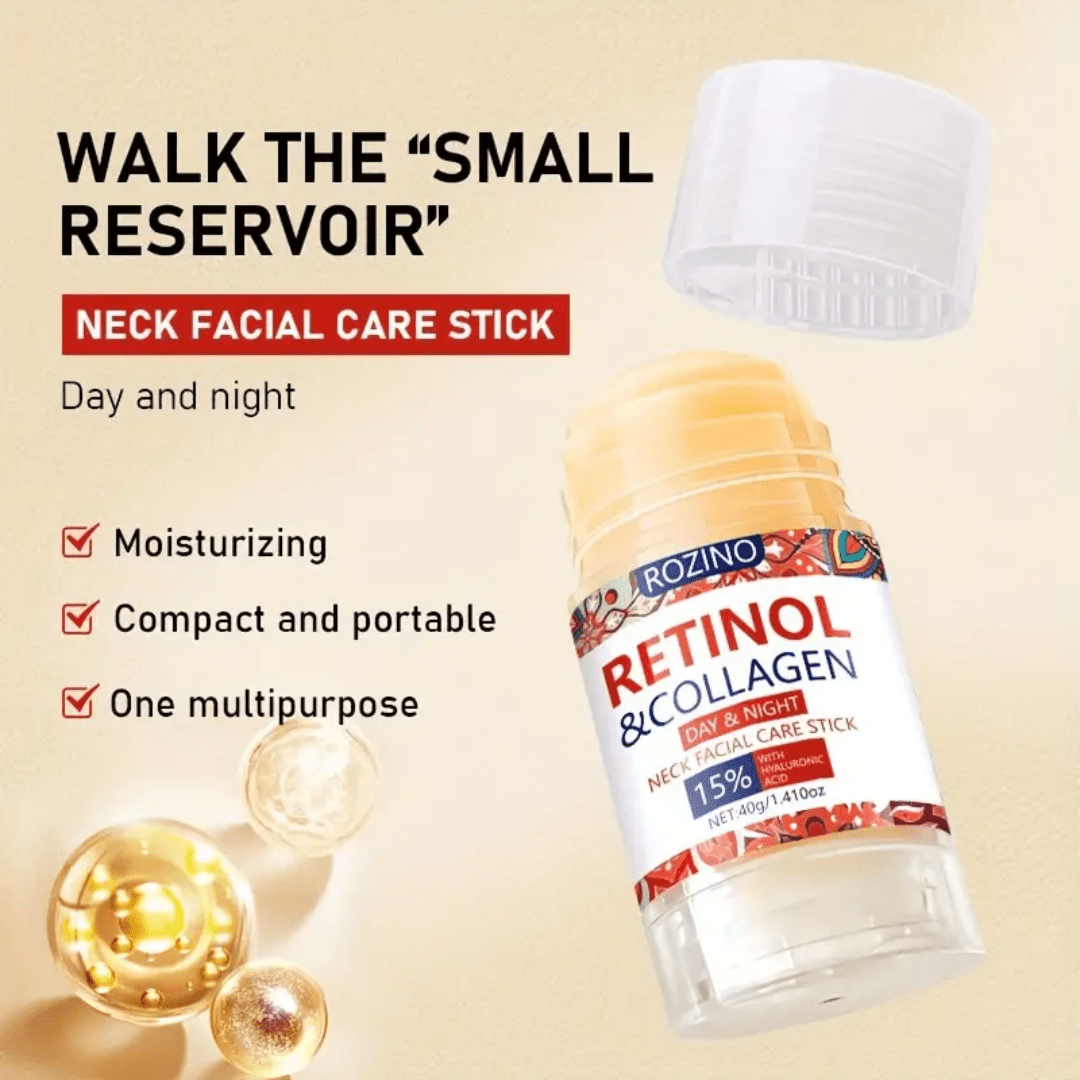 ROZINO Retinol & Collagen Neck & Face Care Stick – Day & Night | 15% with Hyaluronic Acid (40g) - Ethereal soul Collections