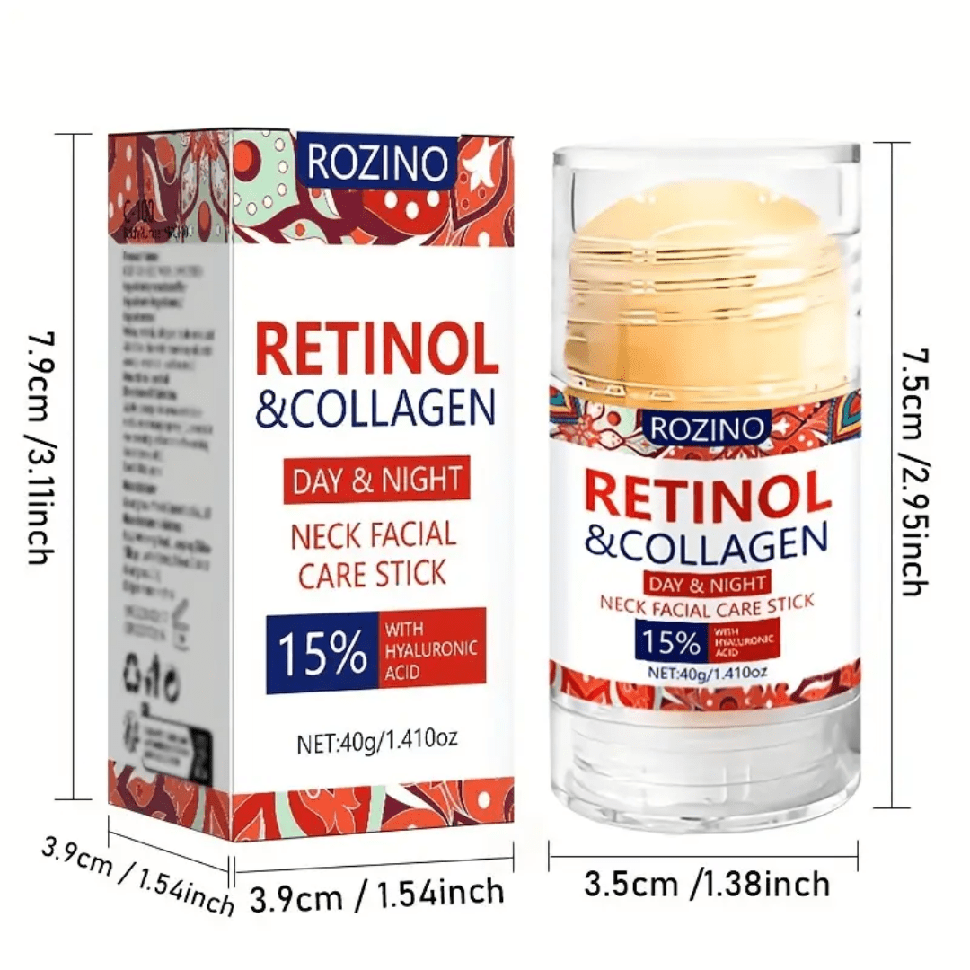 ROZINO Retinol & Collagen Neck & Face Care Stick – Day & Night | 15% with Hyaluronic Acid (40g) - Ethereal soul Collections