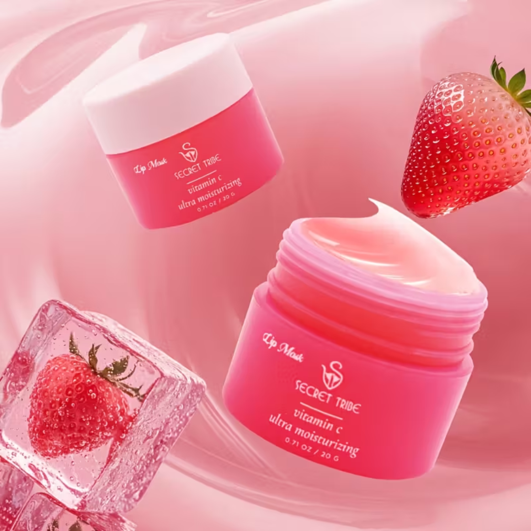 Secret Tribe Lip Care Set – Lip Scrub, Lip Mask & Lip Patch (3-in-1 Set)