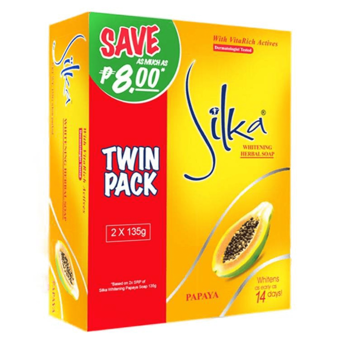 Silka Papaya Whitening Herbal Soap – Twin Pack (2 x 135g) - Ethereal soul Collections