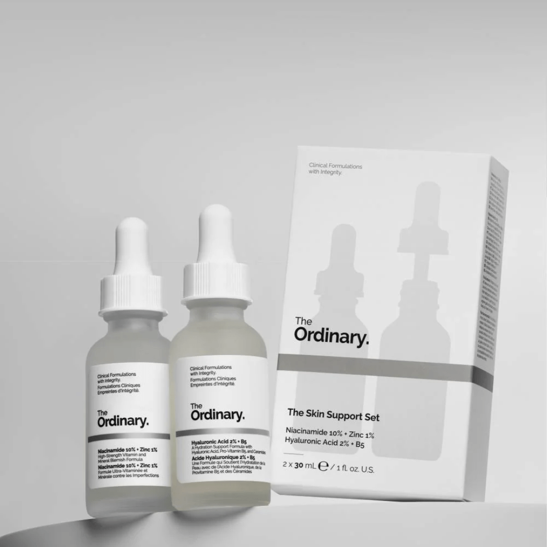 The Ordinary Skin Support Set – Niacinamide 10% + Zinc 1% & Hyaluronic Acid 2% + B5 (2 x 30ml) - Ethereal soul Collections