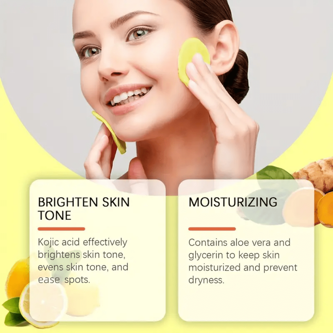 Turmeric & Kojic Acid Cleansing Pads – Brightening & Exfoliating (55 Pads) - Ethereal soul Collections