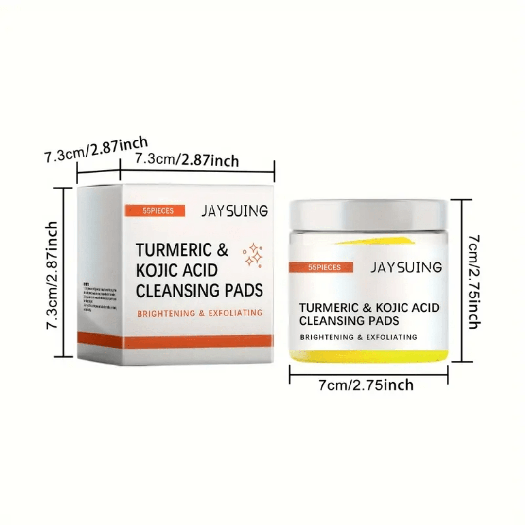 Turmeric & Kojic Acid Cleansing Pads – Brightening & Exfoliating (55 Pads) - Ethereal soul Collections