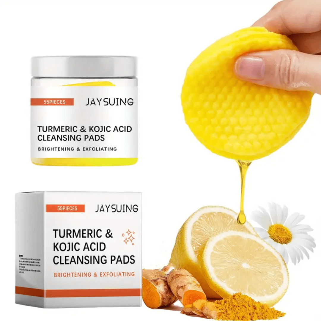Turmeric & Kojic Acid Cleansing Pads – Brightening & Exfoliating (55 Pads) - Ethereal soul Collections